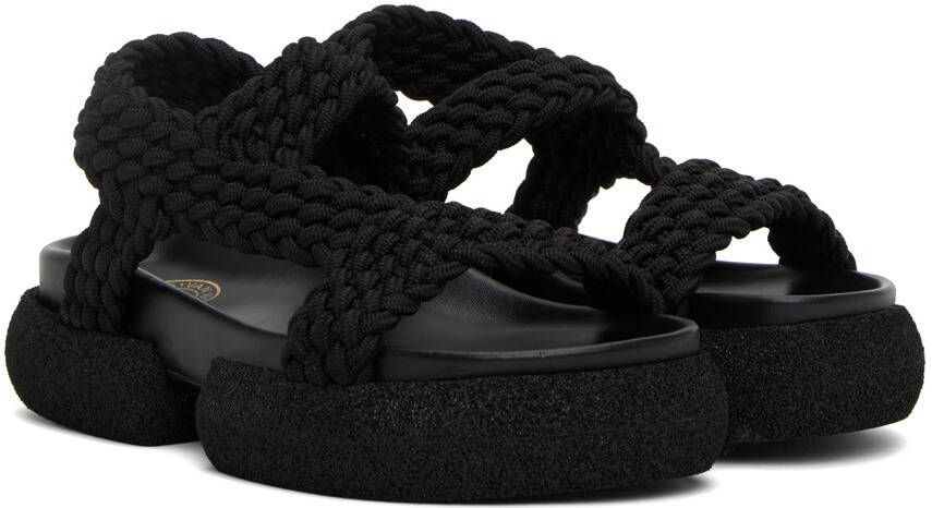 Dries Van Noten Black Woven Sandals