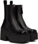 Dries Van Noten Black Zip-Up Platform Ankle Boots - Thumbnail 4