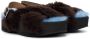 Dries Van Noten Blue & Black Furry Sandals - Thumbnail 4