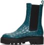 Dries Van Noten Blue Croc Chelsea Boots - Thumbnail 3