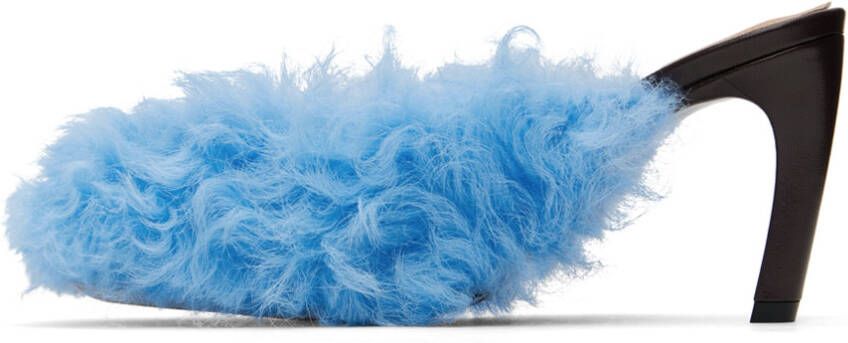 Dries Van Noten Blue Furry Heels