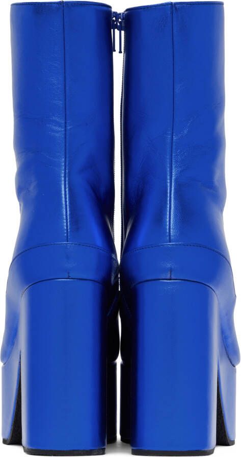 Dries Van Noten Blue Leather Boots