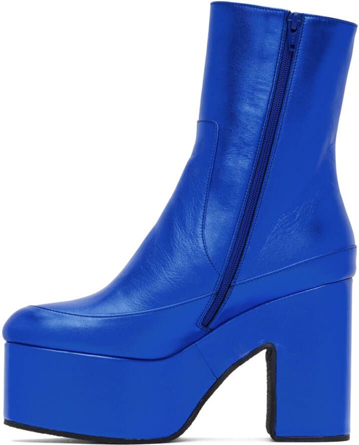 Dries Van Noten Blue Leather Boots