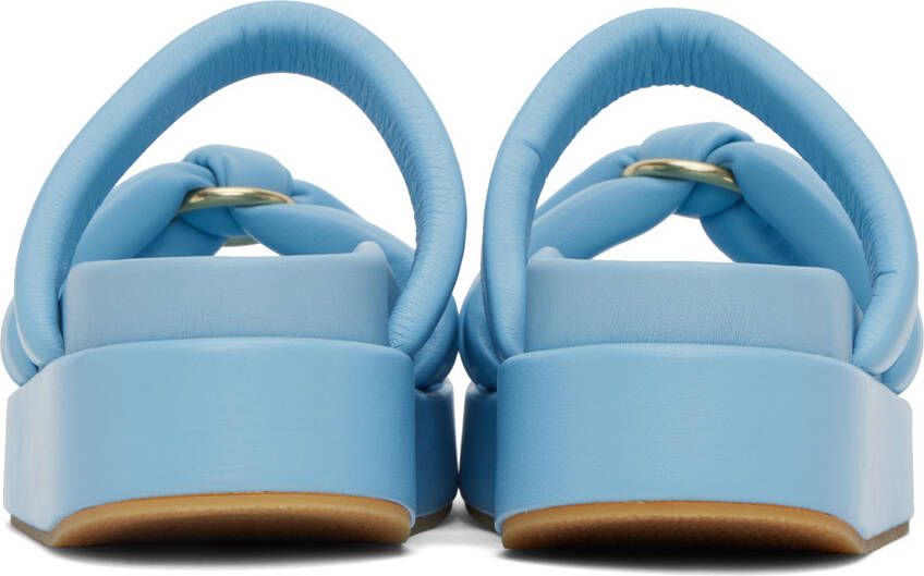Dries Van Noten Blue Padded Platform Sandals