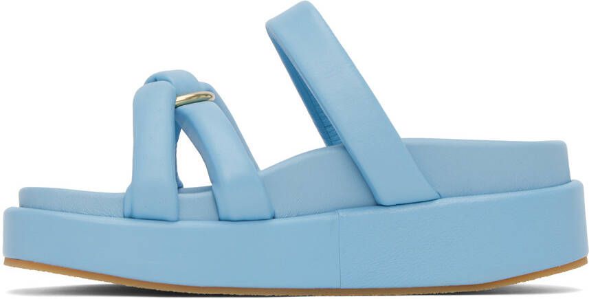 Dries Van Noten Blue Padded Platform Sandals