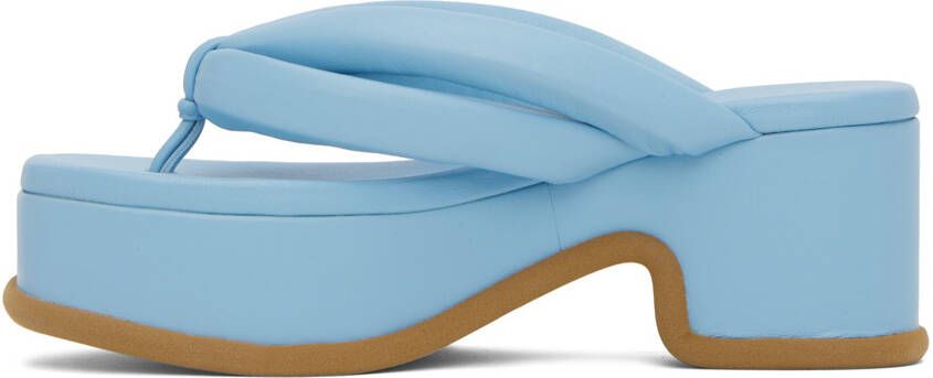 Dries Van Noten Blue Platform Thong Heeled Sandals