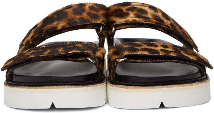 Dries Van Noten Brown & Black Calf-Hair Cheetah Sandals