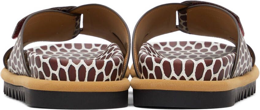 Dries Van Noten Brown & White Leather Net Sandals