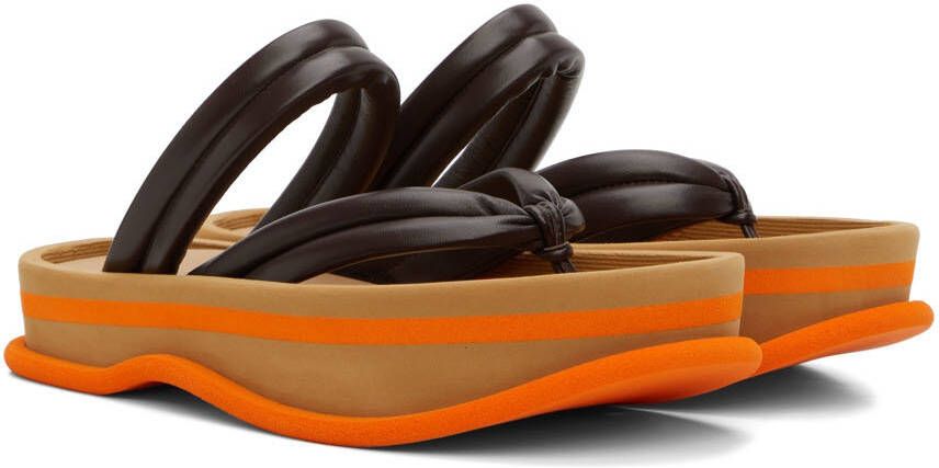 Dries Van Noten Brown Leather Flat Sandals