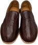 Dries Van Noten Burgundy Crinkled Leather Loafers - Thumbnail 5