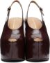 Dries Van Noten Burgundy Leather Wedge Sandals - Thumbnail 2