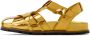Dries Van Noten Gold Criss-Crossing Flat Sandals - Thumbnail 3