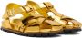 Dries Van Noten Gold Criss-Crossing Flat Sandals - Thumbnail 4