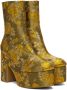 Dries Van Noten Gold Jacquard Boots - Thumbnail 4