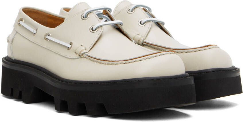 Dries Van Noten Gray Leather Boat Shoes