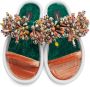 Dries Van Noten Green & Orange Beaded Flat Sandals - Thumbnail 5