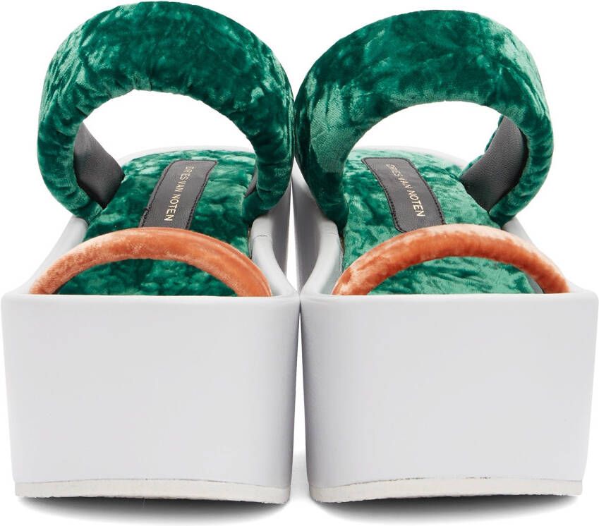 Dries Van Noten Green & Orange Chunky Heeled Sandals