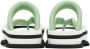 Dries Van Noten Green & White Leather Flat Sandals - Thumbnail 2