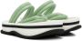 Dries Van Noten Green & White Leather Flat Sandals - Thumbnail 4