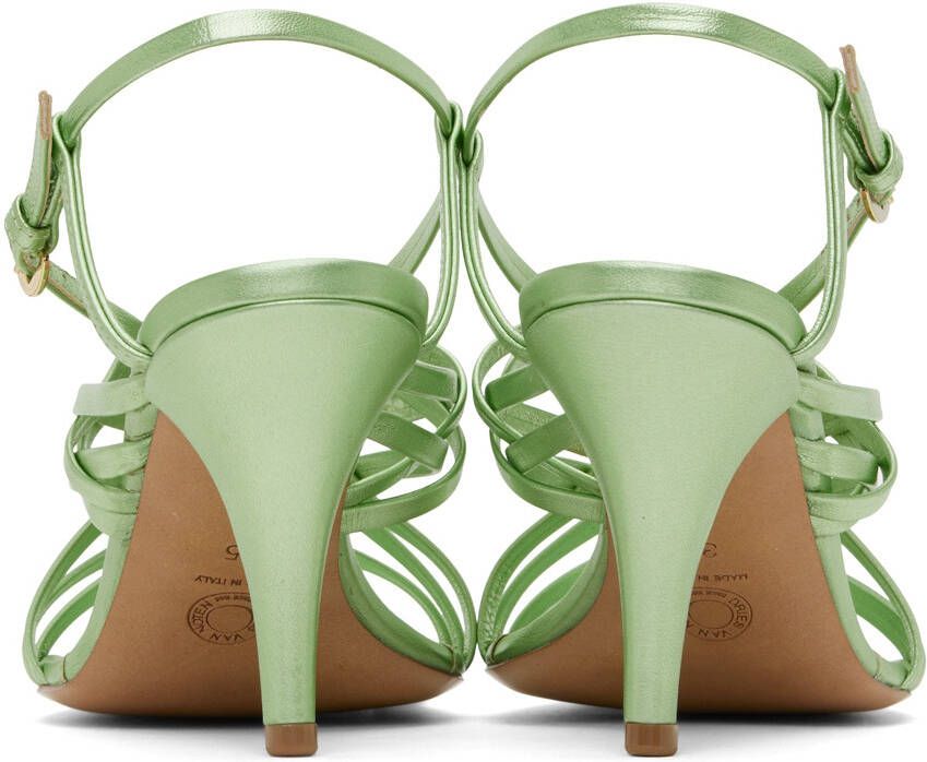 Dries Van Noten Green Leather Heeled Sandals