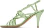 Dries Van Noten Green Leather Heeled Sandals - Thumbnail 3