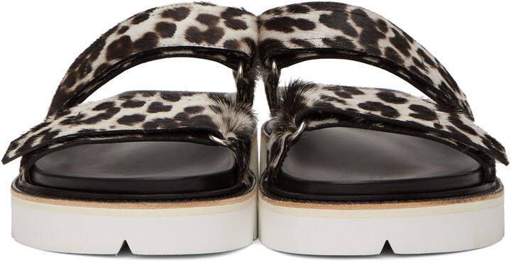 Dries Van Noten Grey & Black Cheetah Print Sandals