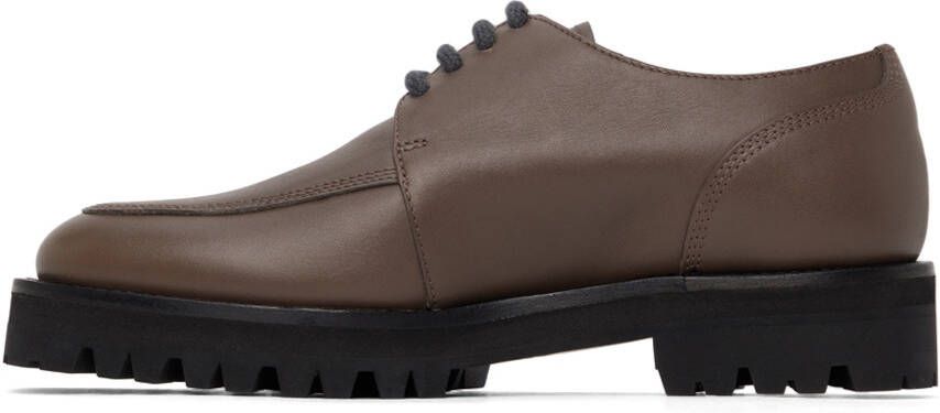 Dries Van Noten Grey Leather Lace-up Oxfords