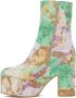 Dries Van Noten Multicolor Floral Platform Boots - Thumbnail 3