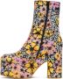 Dries Van Noten Multicolor Floral Platform Boots - Thumbnail 3