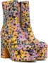 Dries Van Noten Multicolor Floral Platform Boots - Thumbnail 4