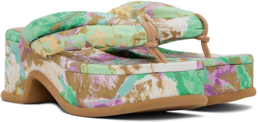 Dries Van Noten Multicolor Printed Platform Heeled Sandals