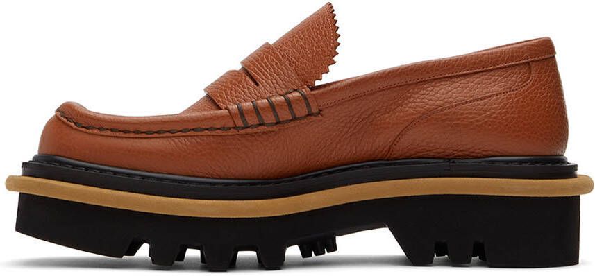 Dries Van Noten Orange Leather Loafers