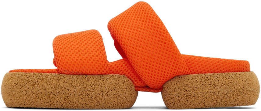 Dries Van Noten Orange Mesh Strap Platform Sandals