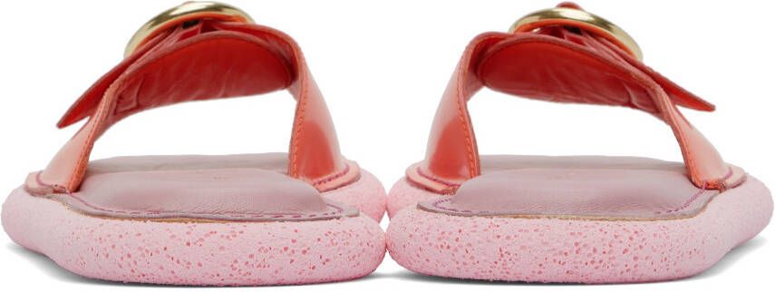 Dries Van Noten Pink Leather Flat Sandals