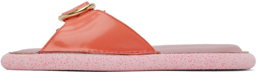 Dries Van Noten Pink Leather Flat Sandals