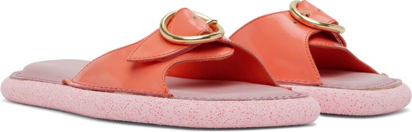 Dries Van Noten Pink Leather Flat Sandals