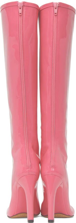 Dries Van Noten Pink Structured Tall Boots