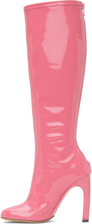 Dries Van Noten Pink Structured Tall Boots
