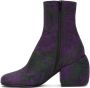 Dries Van Noten Purple Floral Zip Boots - Thumbnail 3