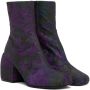 Dries Van Noten Purple Floral Zip Boots - Thumbnail 4