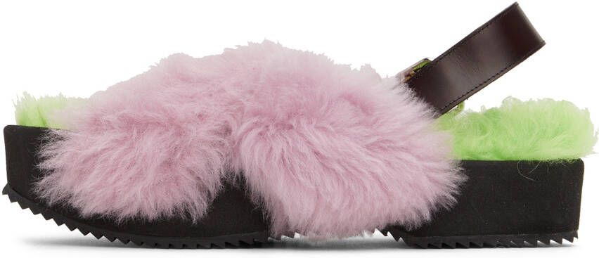 Dries Van Noten Purple Furry Sandals