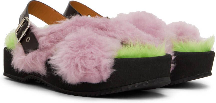 Dries Van Noten Purple Furry Sandals