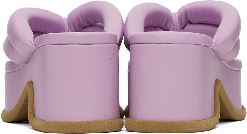 Dries Van Noten Purple Leather Heeled Sandals