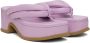 Dries Van Noten Purple Leather Heeled Sandals - Thumbnail 4