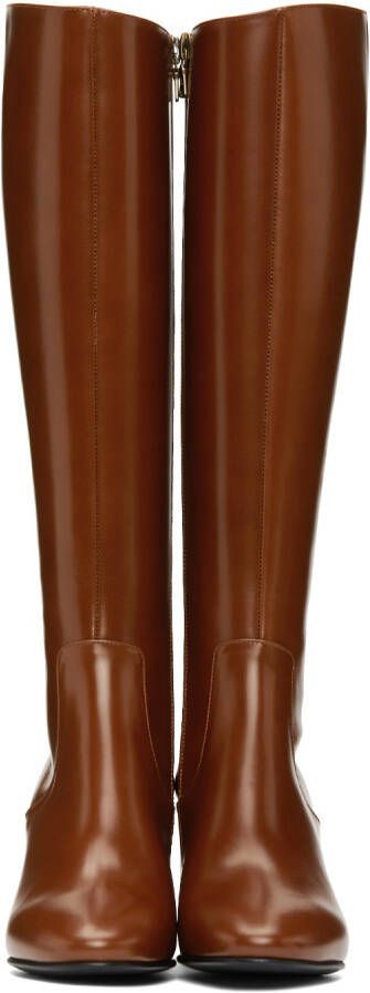 Dries Van Noten Tan Leather Tall Boots