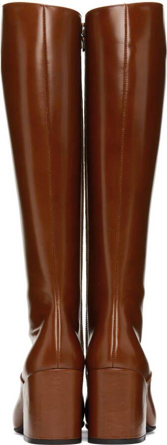 Dries Van Noten Tan Leather Tall Boots