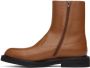 Dries Van Noten Tan Leather Zip-Up Boots - Thumbnail 3