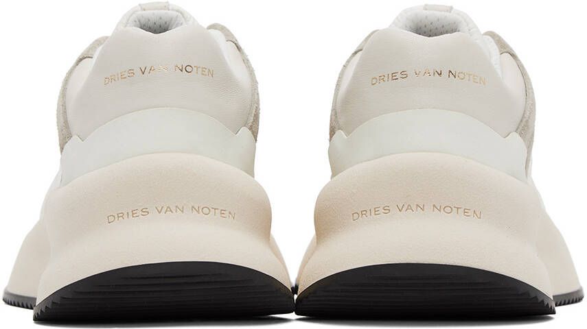 Dries Van Noten White & Gray Paneled Sneakers