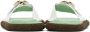 Dries Van Noten White & Green Leather Flat Sandals - Thumbnail 2