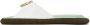Dries Van Noten White & Green Leather Flat Sandals - Thumbnail 3